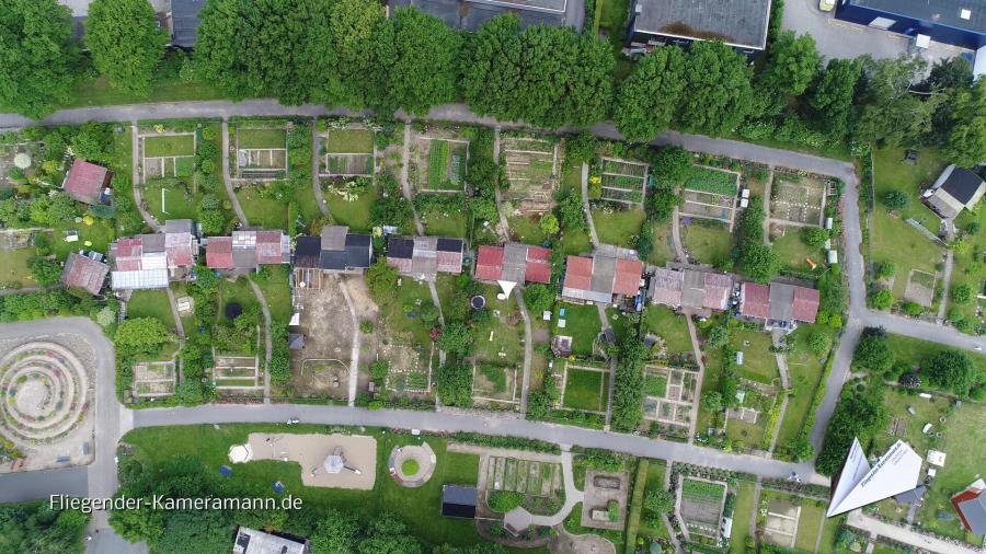 Luftaufnahmen einer Kleingartenanlage in Dortmund mit Drohne