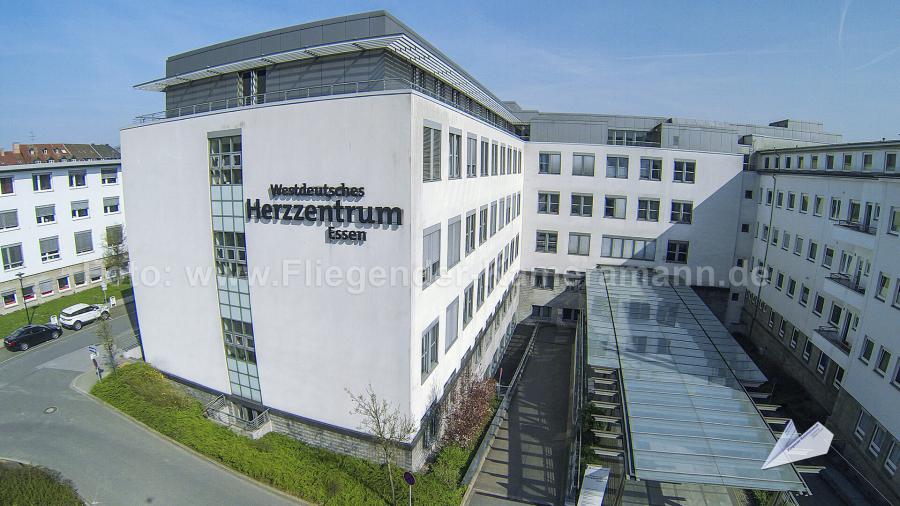 Luftaufnahmen mit Drohne vom Westdeutschen Herz- und Gefäßzentrum (WHGZ) am Universitätsklinikum Essen