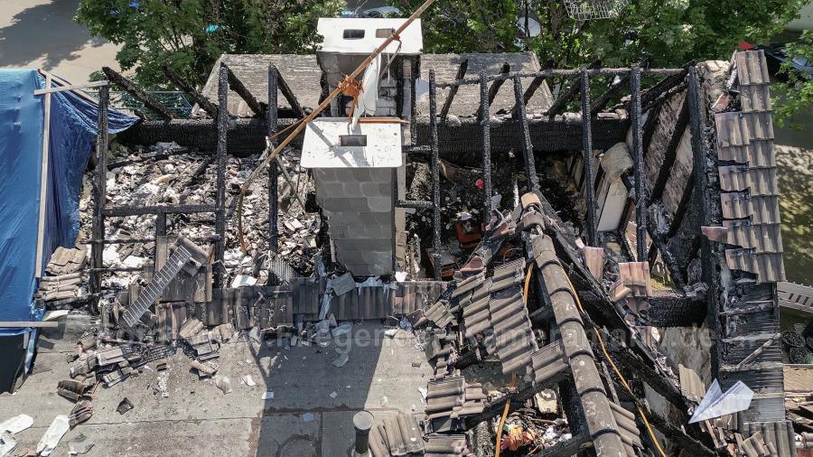 Luftaufnahmen Brandinspektion Drohne Brandschaden