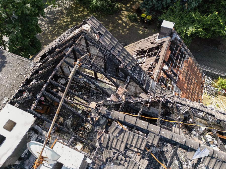 Luftaufnahmen Brandinspektion Drohne Brandschaden