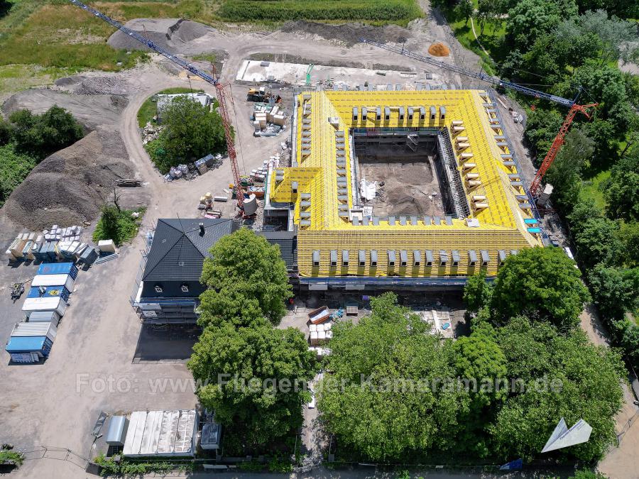 Luftaufnahmen der Umbauarbeiten am Lennershof in Bochum-Querenburg