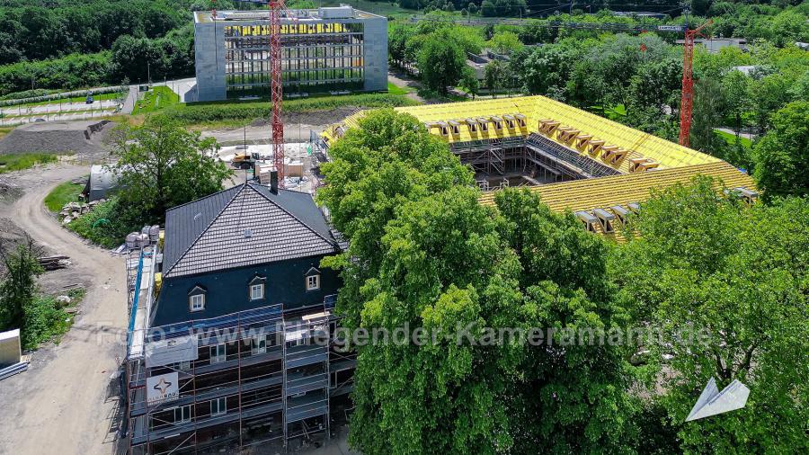 Luftaufnahmen der Umbauarbeiten am Lennershof in Bochum-Querenburg