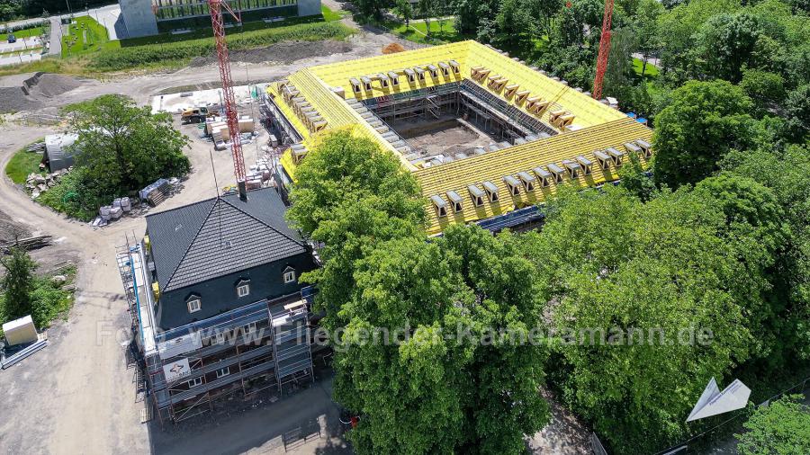 Luftaufnahmen der Umbauarbeiten am Lennershof in Bochum-Querenburg