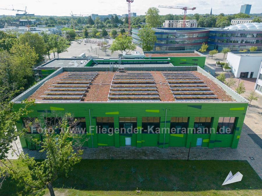 Luftaufnahmen mit Drohne vom modernisierten Schulzentrum Wiemelhausen in Bochum