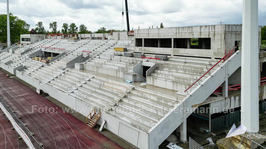 Luftaufnahmen der Umbauarbeiten am Lohrheidestadion in Bochum-Wattenscheid