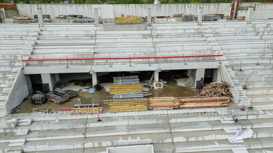 Luftaufnahmen der Umbauarbeiten am Lohrheidestadion in Bochum-Wattenscheid