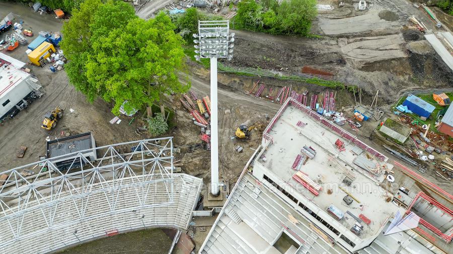 Luftaufnahmen der Umbauarbeiten am Lohrheidestadion in Bochum-Wattenscheid